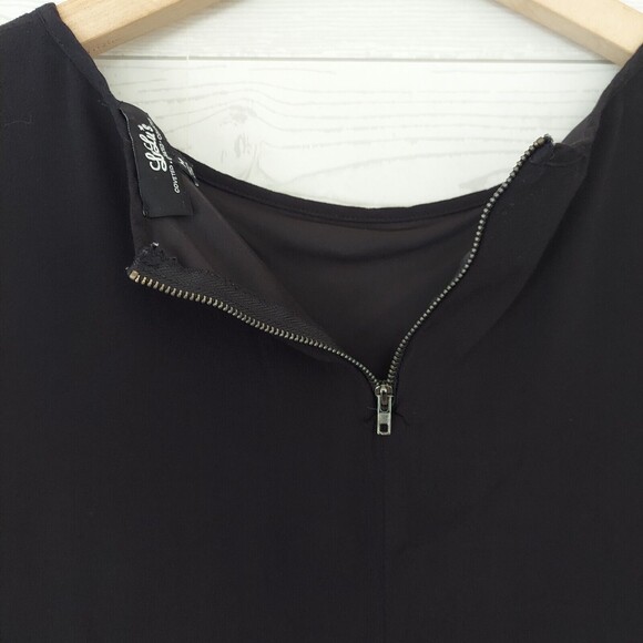 Lulus Medium Dress Black Embroidered Shift Short Sleeve - Picture 8 of 11